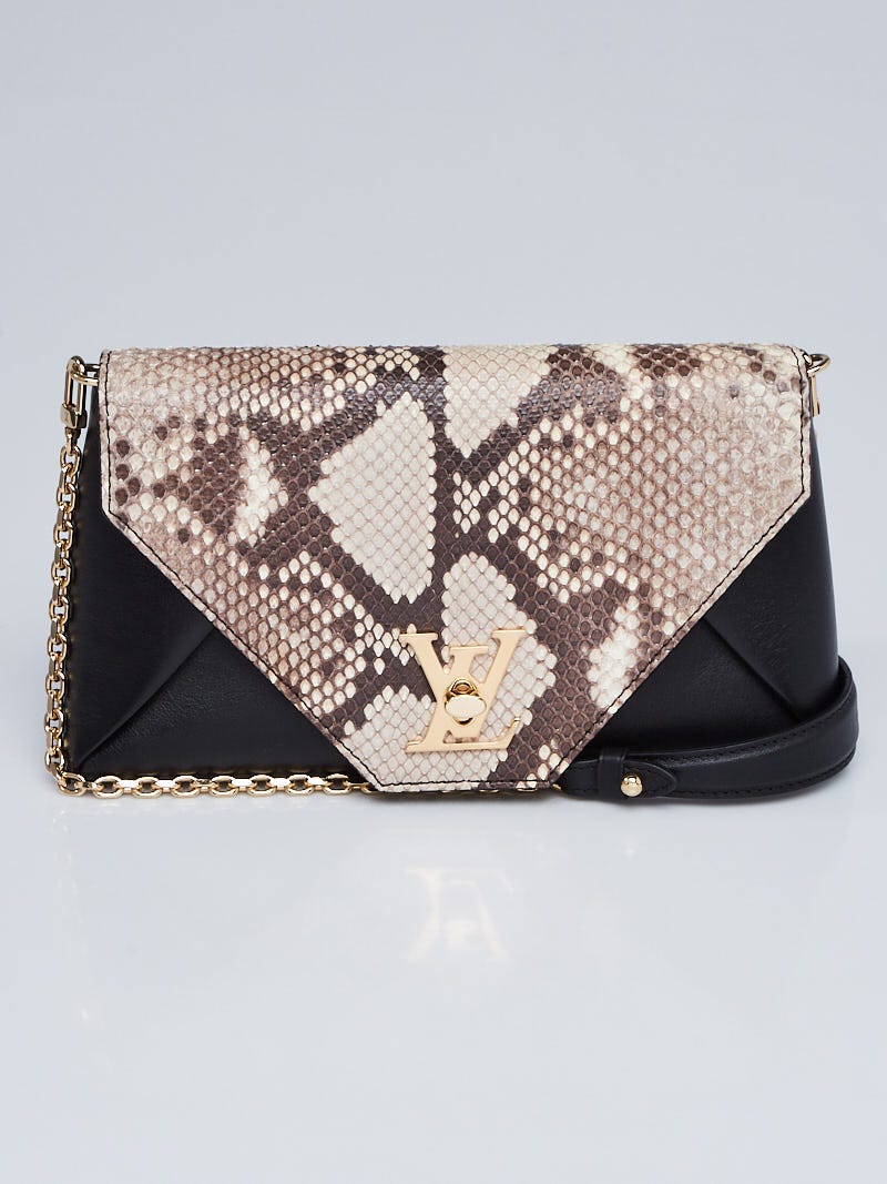 Louis Vuitton Black Calfskin Leather and Python Love Note Bag