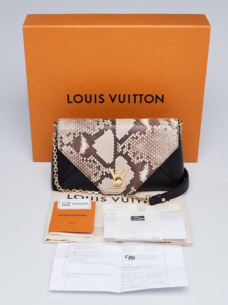 Louis Vuitton Black Calfskin Leather and Python Love Note Bag