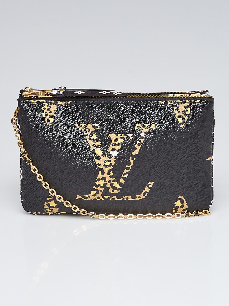 Louis Vuitton Limited Edition Noir Monogram Giant Jungle Pochette Double Zip  Bag - Yoogi's Closet