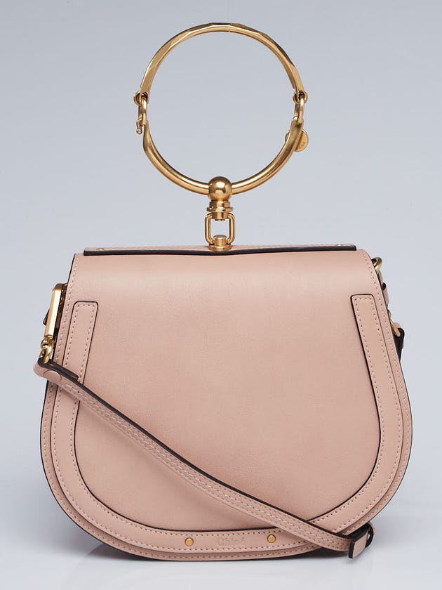 Chloe Beige Leather and Suede Medium Nile Bracelet Bag
