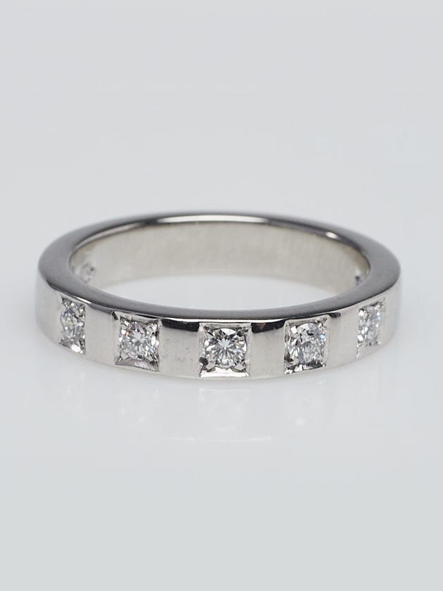 Bvlgari Platinum and Diamond MarryMe Wedding Band Ring Size 4