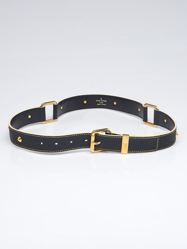 Louis Vuitton Black Suhali Leather Studded Belt Size 80/32