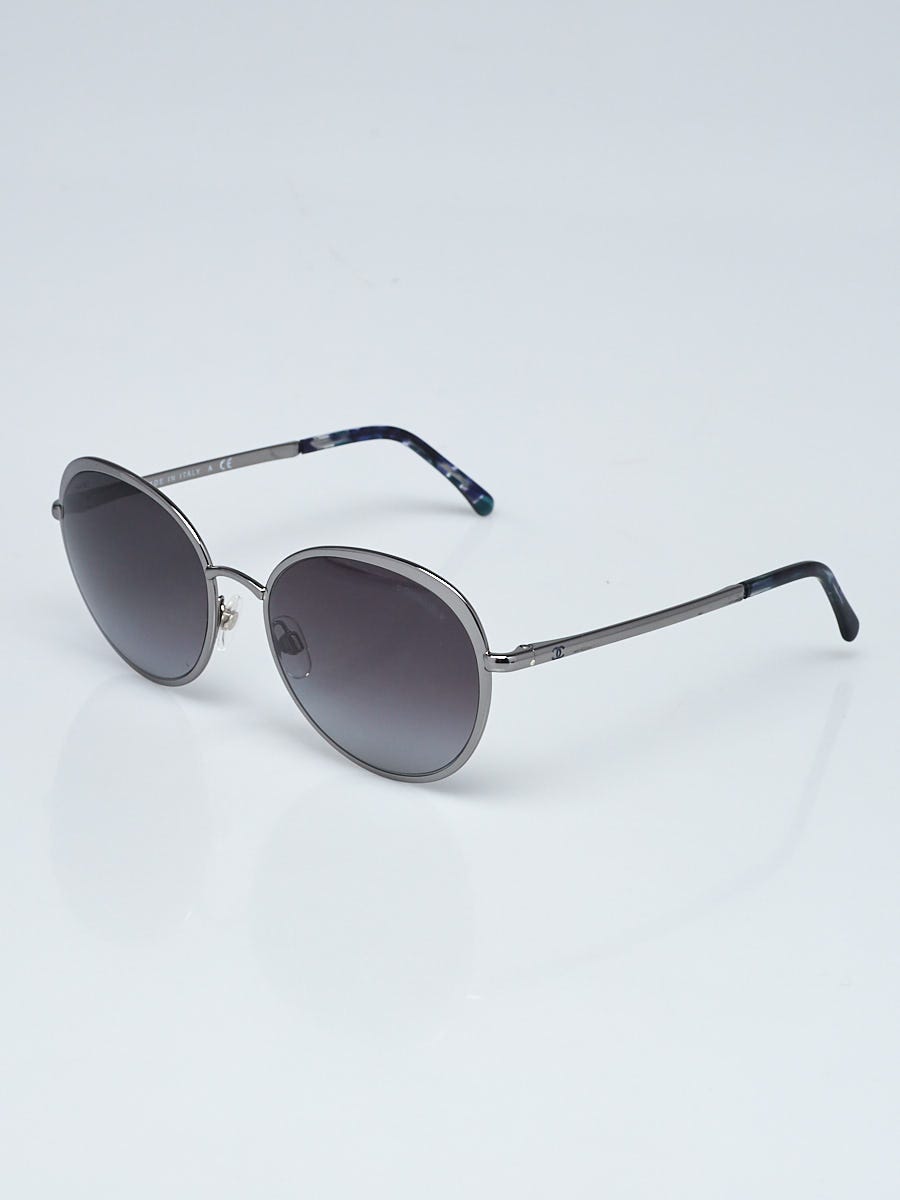 Chanel Silver Metal Round CC Logo Sunglasses-4206 | Yoogi's