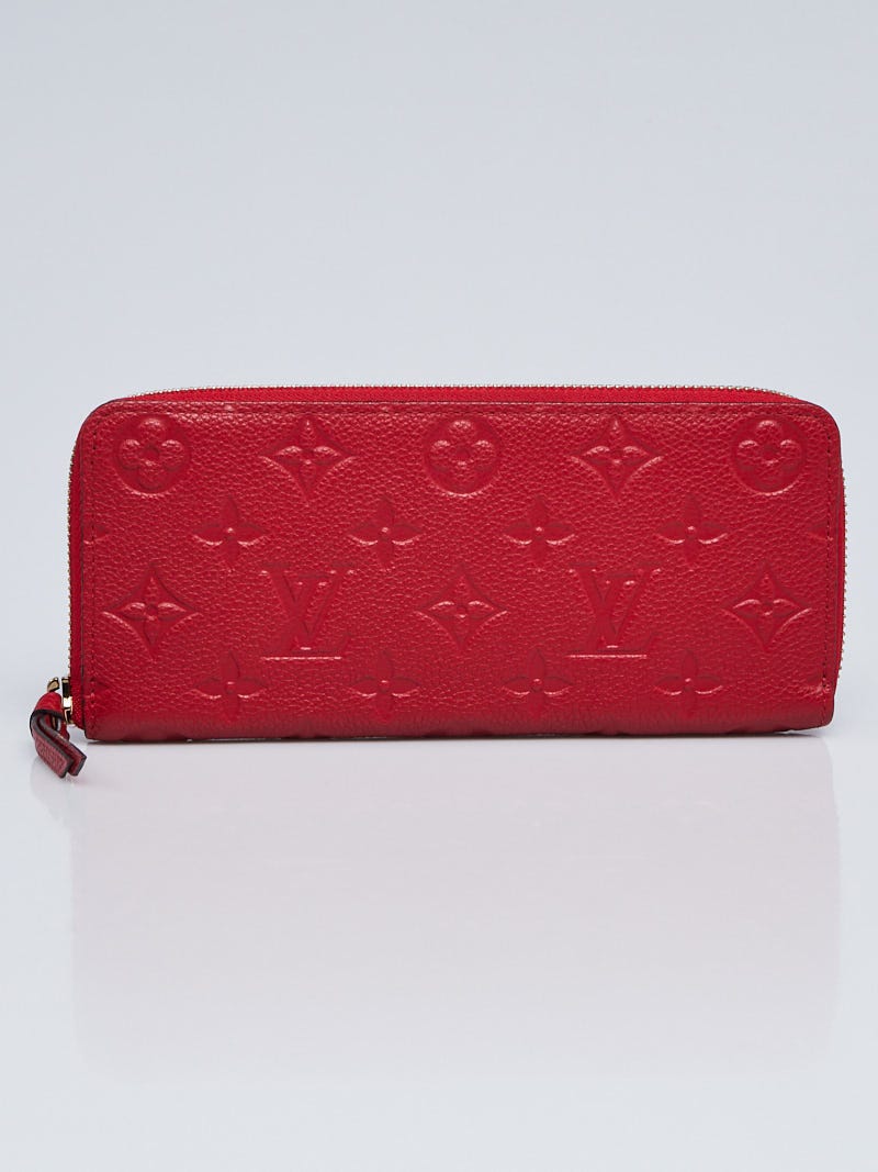 Louis Vuitton LV Monogram Empreinte Leather Clemence Wallet w