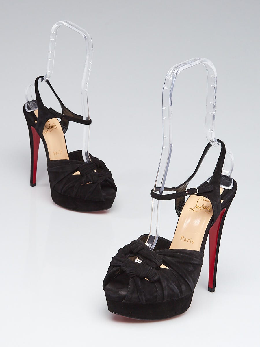 Christian Louboutin Black Suede Ionescadiva 150 Platform Pumps Size 8/38.5