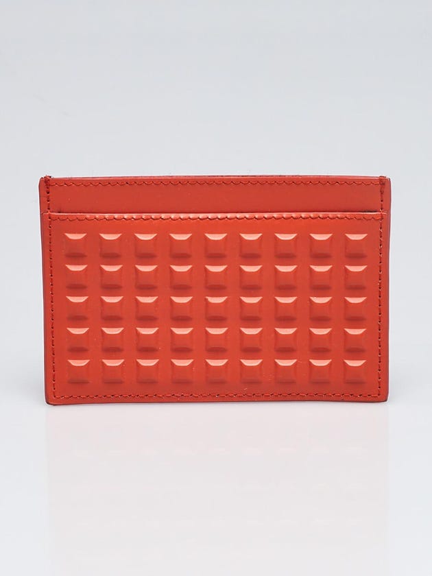 Balenciaga Orange Electriq Studded Leather Card Holder