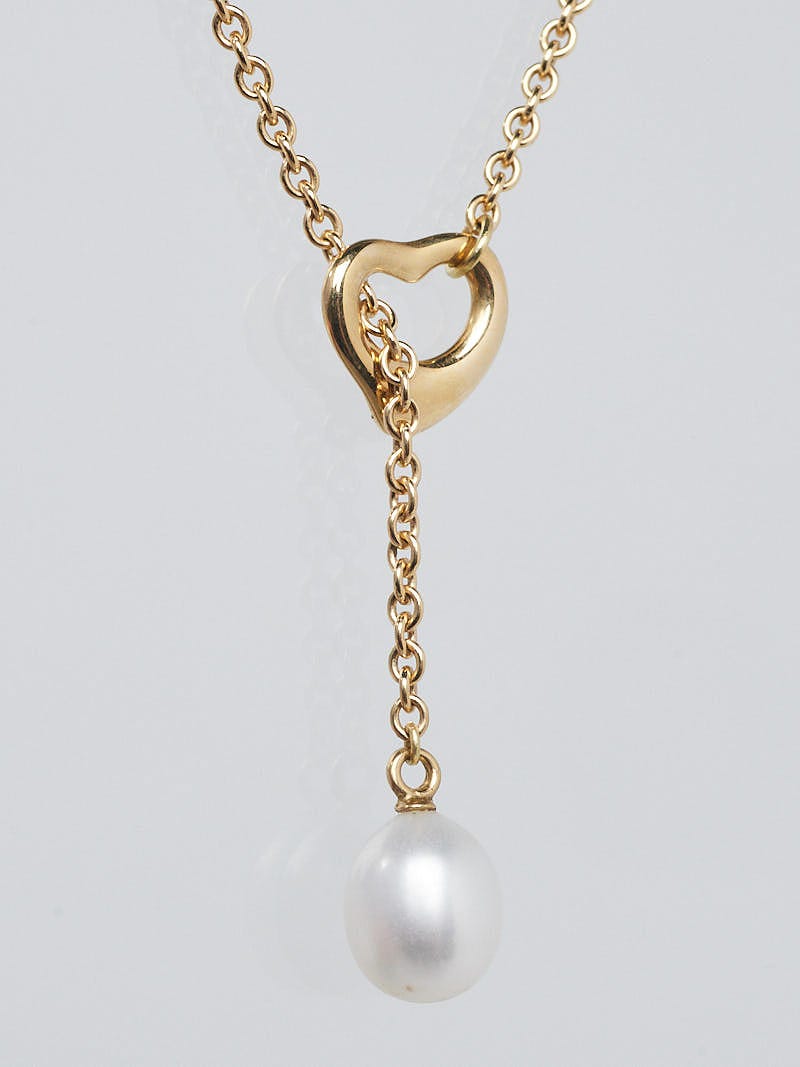 Elsa peretti open heart store pearl necklace