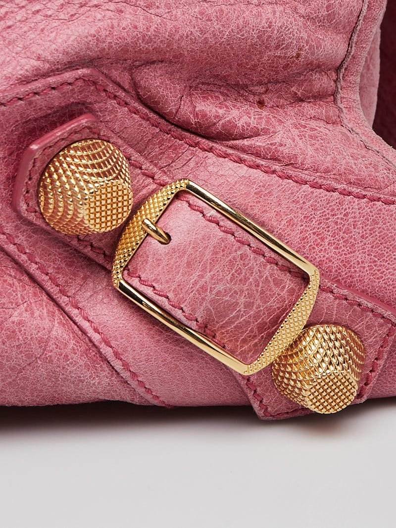 Balenciaga Framboise Lambskin Leather Giant 21 Gold Motorcycle