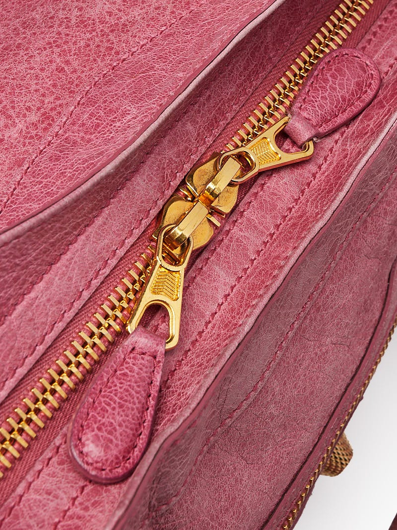 Balenciaga Framboise Lambskin Leather Giant 21 Gold Motorcycle