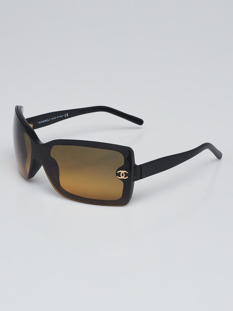 Chanel Black Rectangle Frame Black Tint Sunglasses-5065