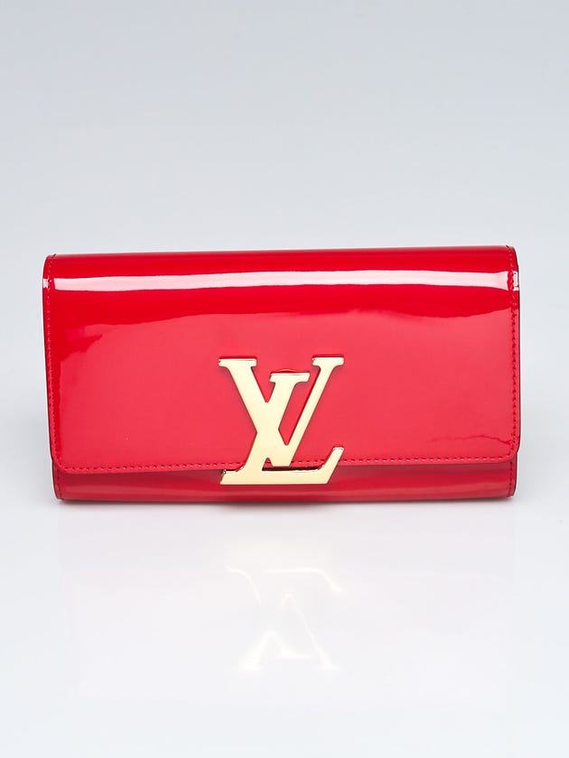 Louis Vuitton Rouge Vernis Leather Louise Clutch Bag