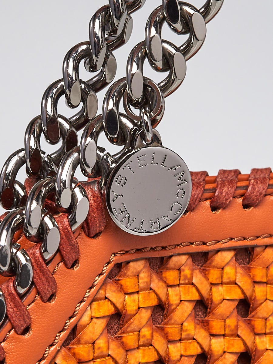 Stella McCartney Brown Woven Faux Leather Mini Falabella Bag