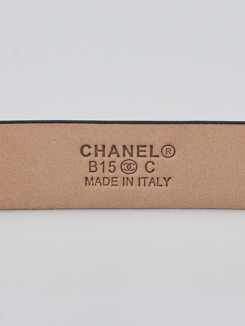 Chanel Dark Grey Smooth Leather CC Belt Size 85/34