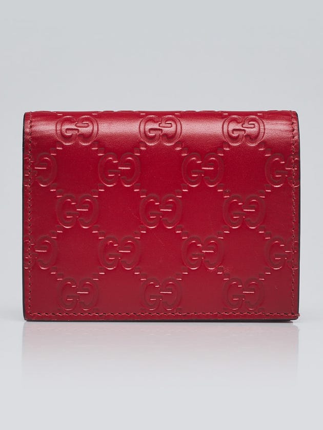 Gucci Red Guccissima Leather Card Holder
