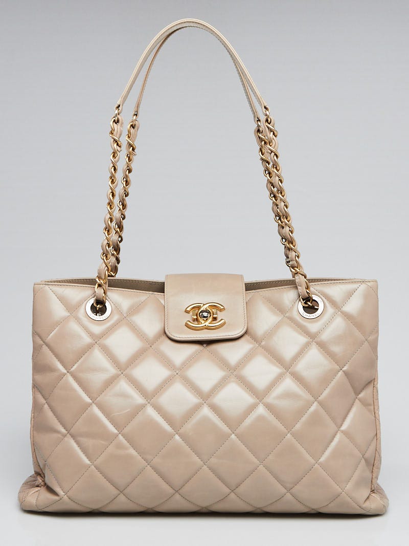Chanel Beige Quilted Glazed Calfskin Leather Daily Walk Tote Bag - Yoogi's  Closet