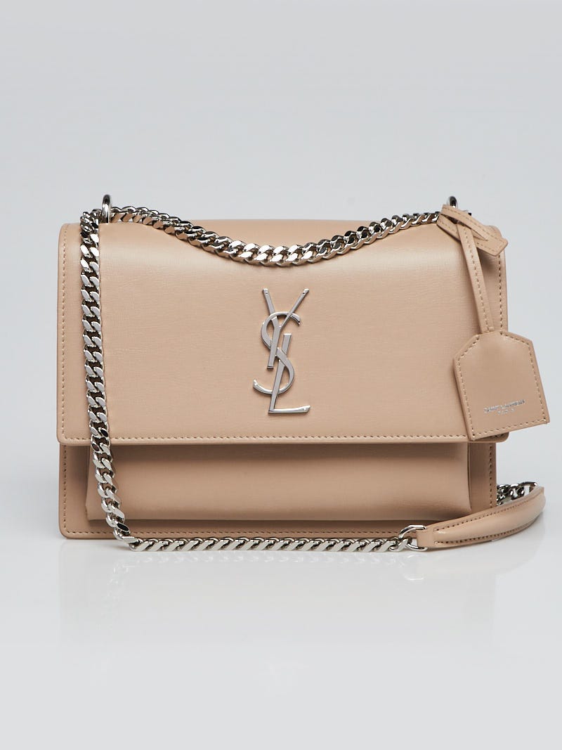 Yves Saint Laurent Beige Leather Medium Sunset Crossbody Bag