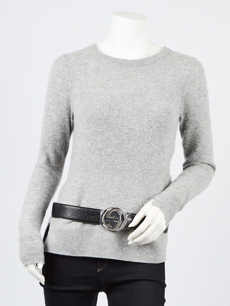 Gucci Storm Grey Leather Interlocking GG Buckle 95/38 Belt – Queen Bee of  Beverly Hills