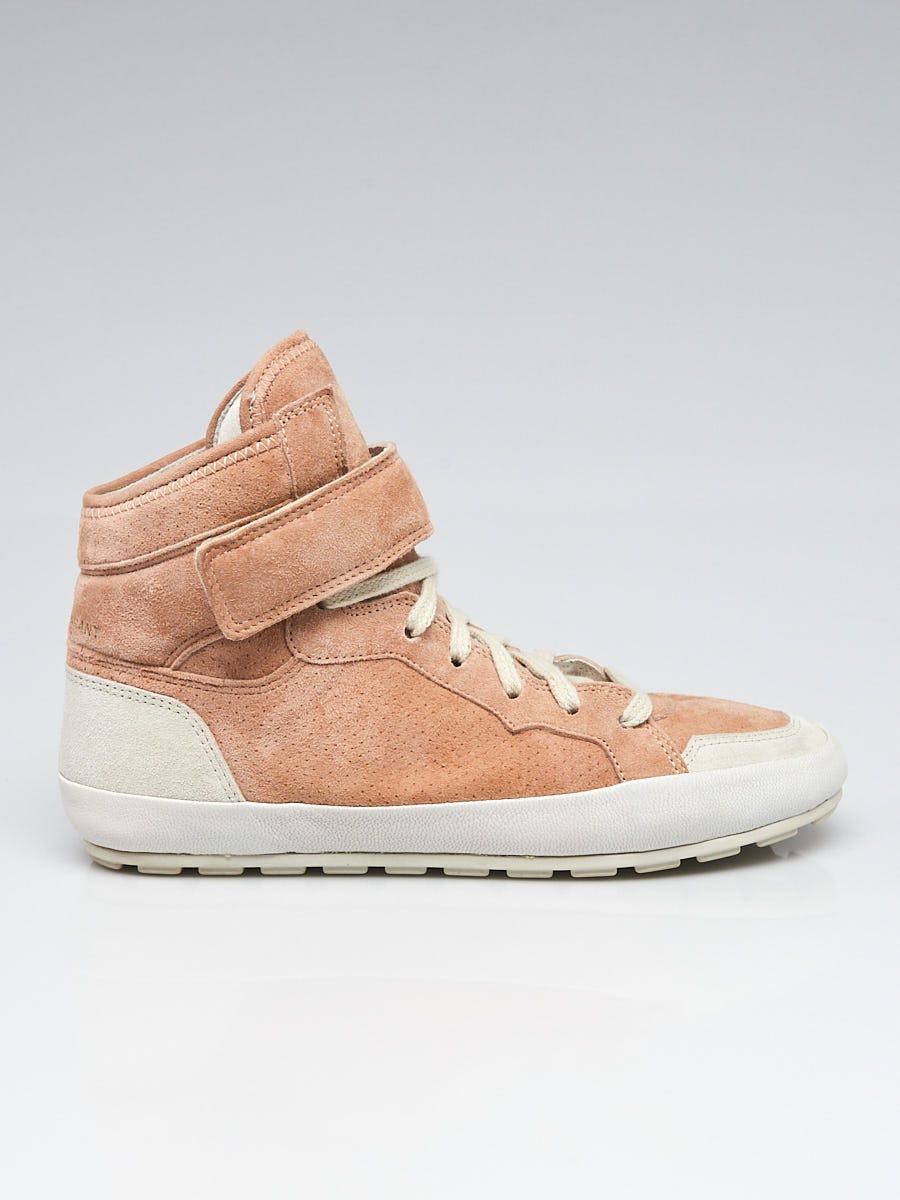 Louis Vuitton Pink/White Suede/Leather High Top Sneakers Size 6 - Yoogi's  Closet