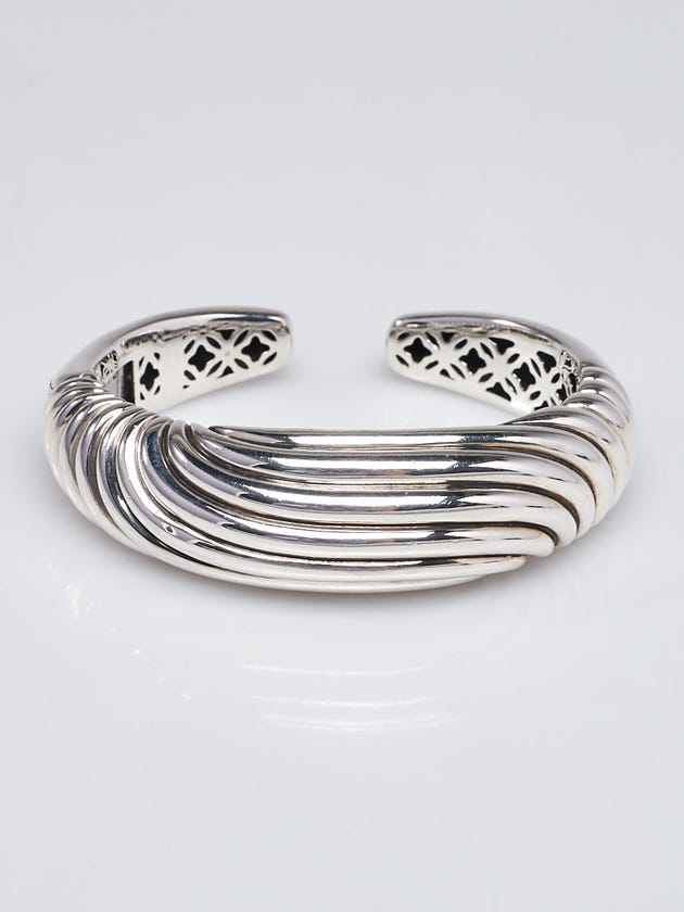 David Yurman Sterling Silver Sculpted Cable Hinge Cuff Bracelet
