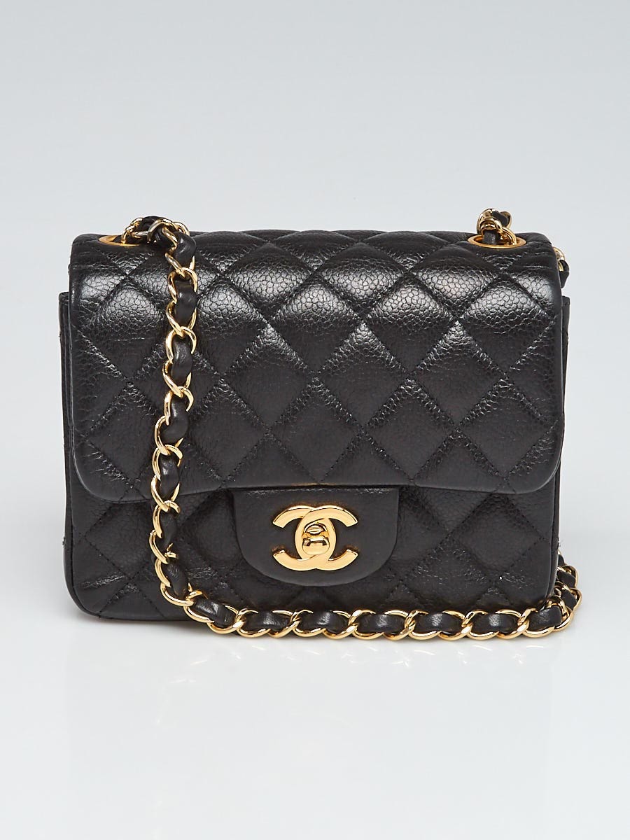Chanel Black Quilted Caviar Leather Classic Mini Flap Bag