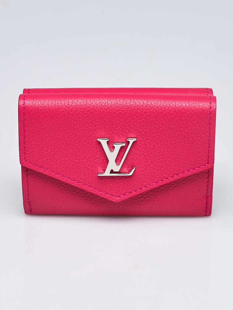 Louis Vuitton Hot Pink Calfskin Leather Lockmini Compact Wallet