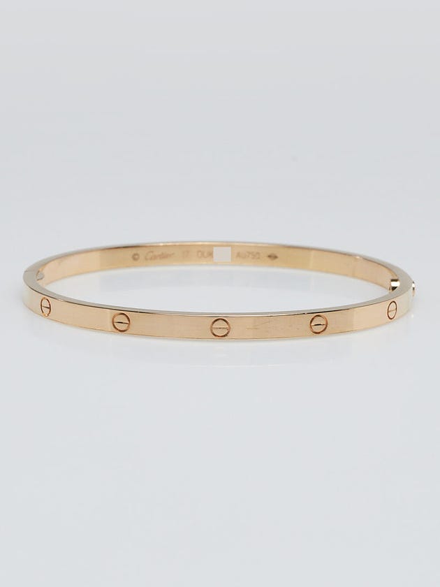 Cartier 18k Gold LOVE Small Bracelet Size 17