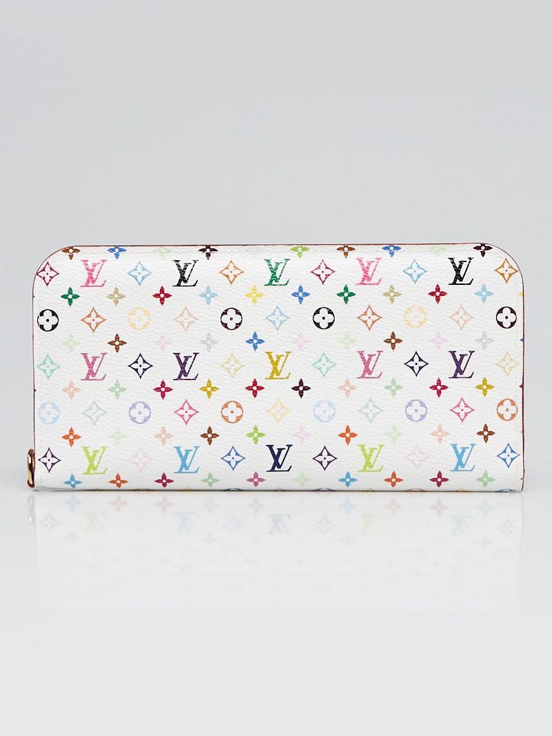 Louis Vuitton White Monogram Multicolore Zippy Wallet - Yoogi's Closet
