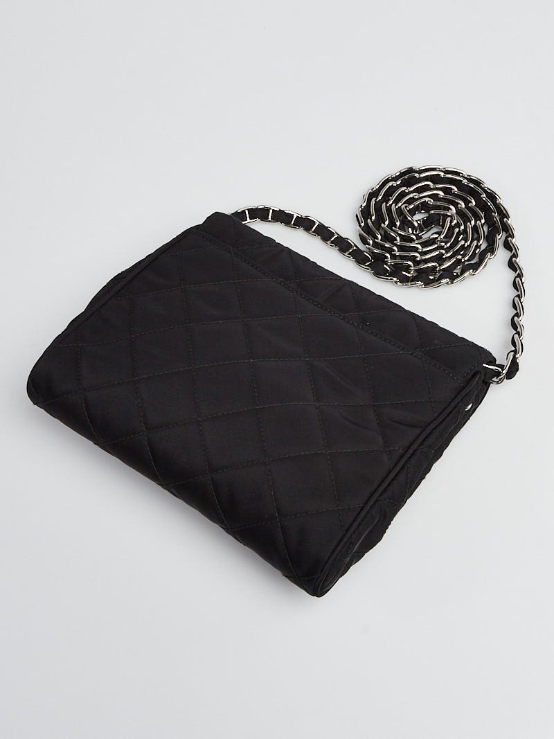 Prada Black Quilted Tessuto Impuntu Nylon Flap Crossbody Bag