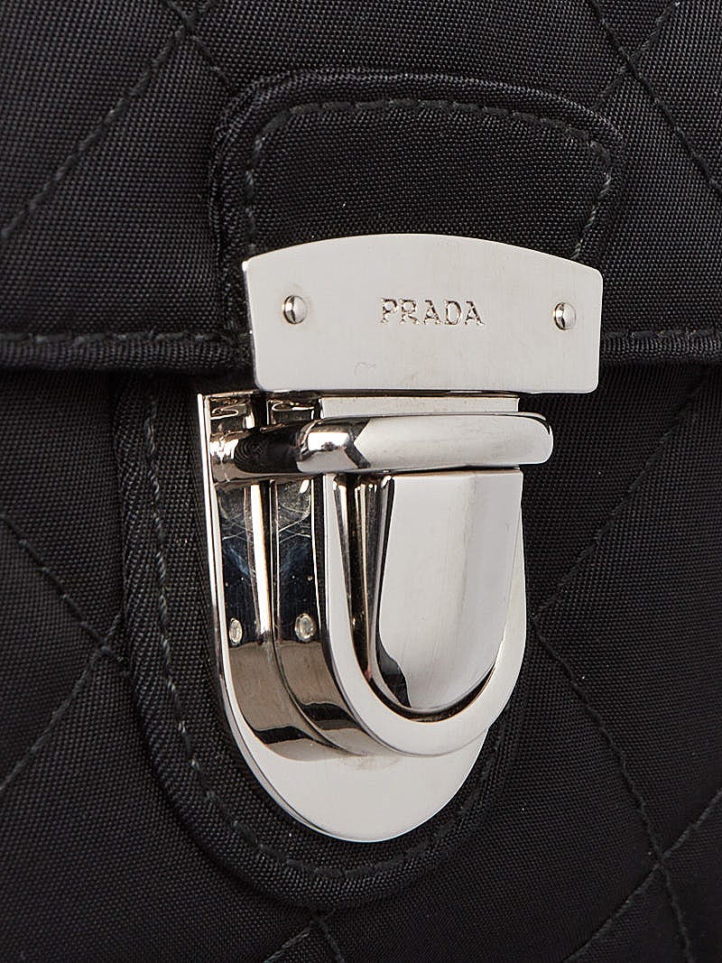 Prada Black Quilted Tessuto Impuntu Nylon Flap Crossbody Bag | Yoogi's  Closet