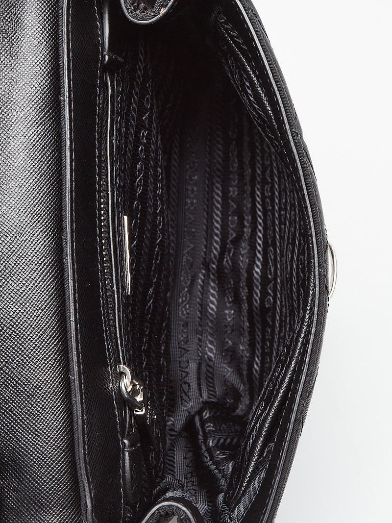 Prada Black Quilted Tessuto Impuntu Nylon Flap Crossbody Bag