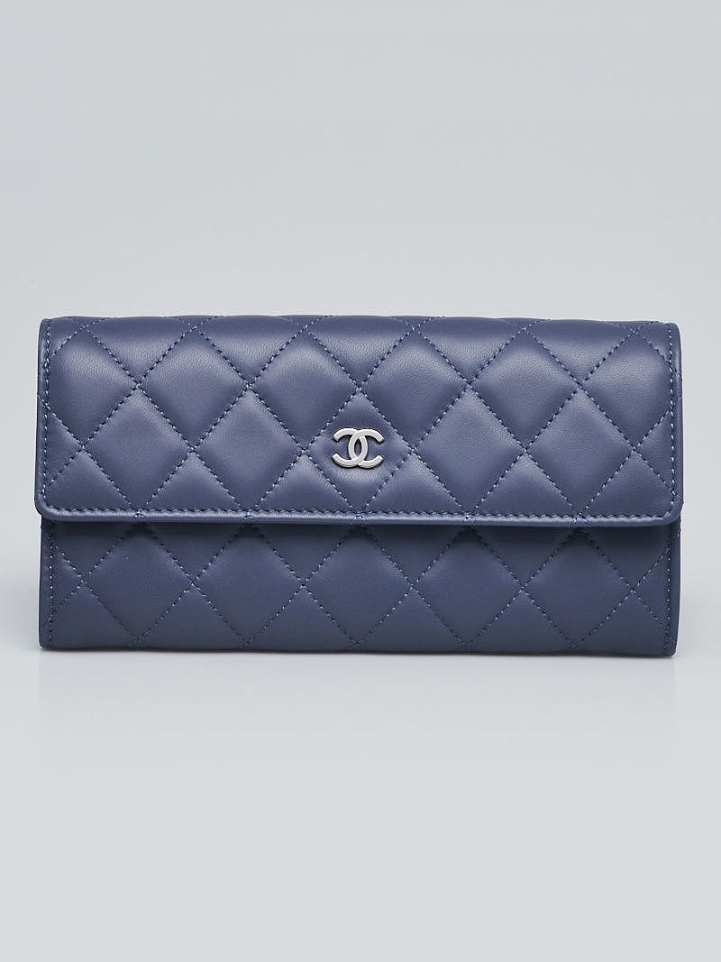 Chanel Lavender Lambskin Leather CC L Gusset Flap Wallet Yoogi s