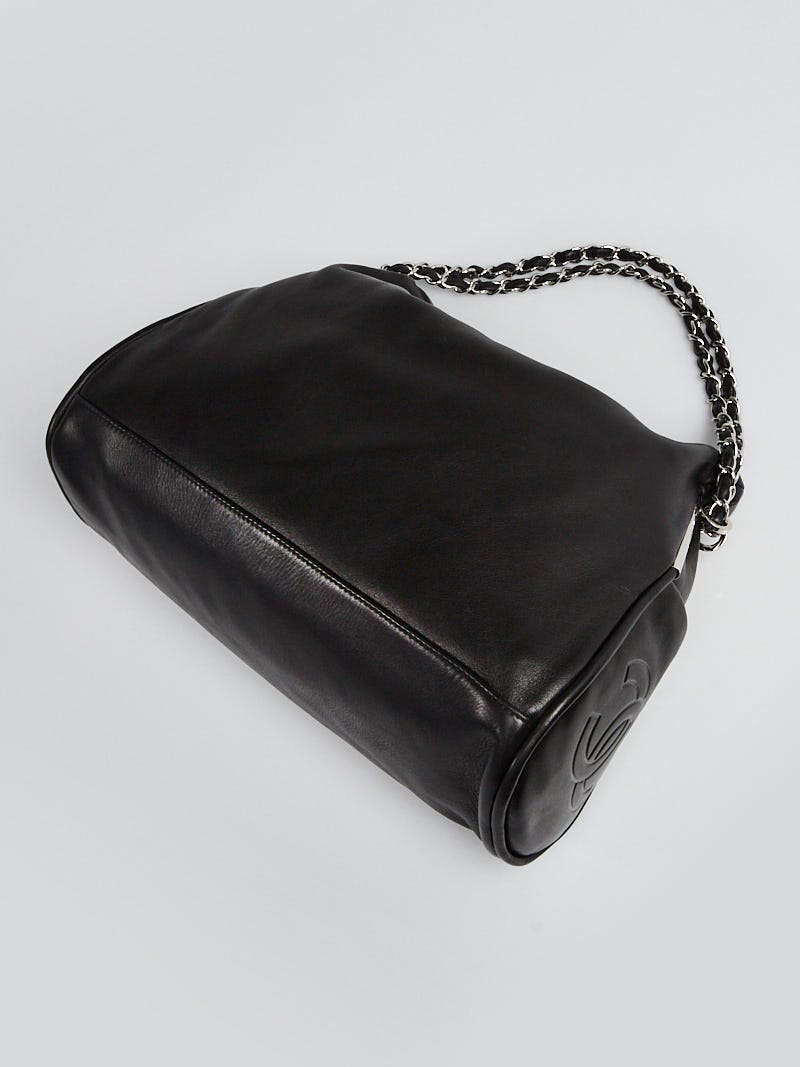 Chanel Vintage Black Lambskin Shoulder Bag at Jill's Consignment