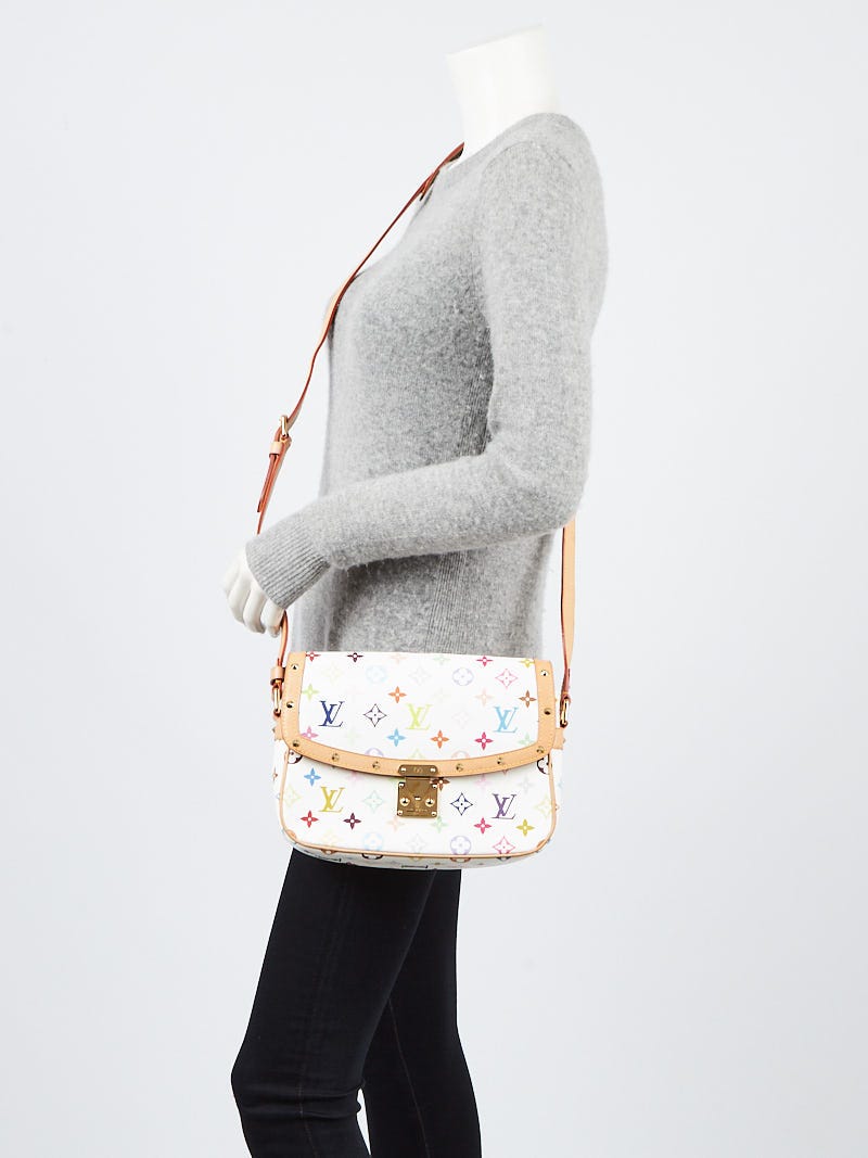 Louis Vuitton Sologne White Multicolour Monogram Handbag. Quality