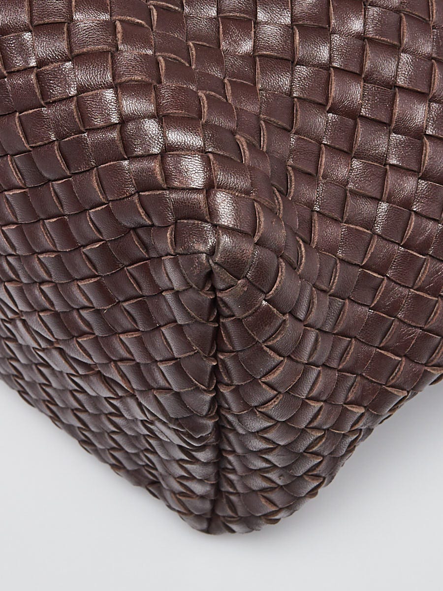 【関税&送料込】Bottega Veneta Dark Brown Leather Intrecciat Brown Intrecciato Cabat Large Leather Tote Bag | BOTTEGA