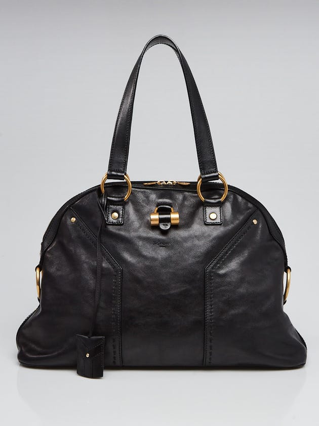 Yves Saint Laurent Black Calfskin Leather Large Muse Bag 
