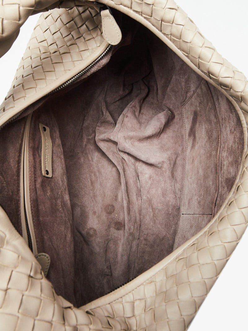 ★DE MERIEL★ Veneta Hobo Bag Medium Beige VENETA Bottega Veneta Hobo Bag Beige Leather in Well Used Condition