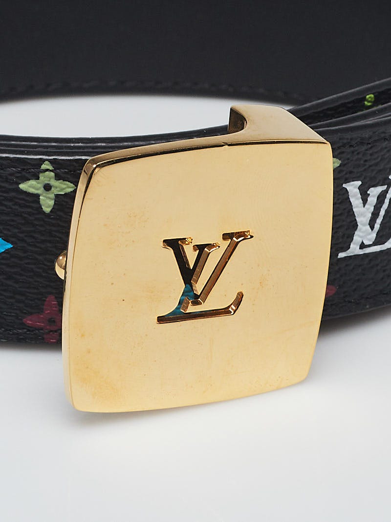 Louis Vuitton 30mm Black Monogram Multicolore LV Cut Reversible Belt Size  100/40 - Yoogi's Closet