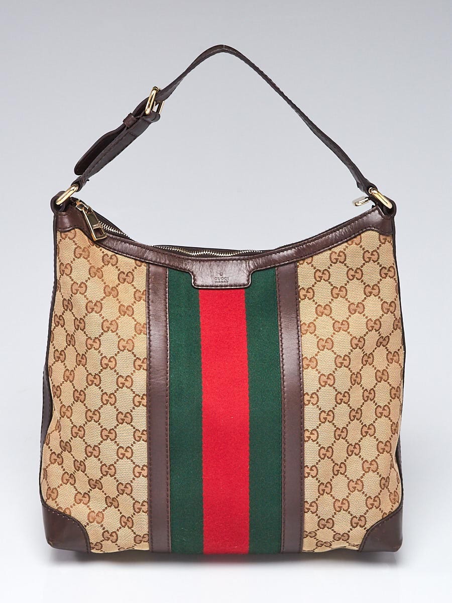 Gucci Beige/Ebony GG Canvas GG Twins Medium Hobo Bag - Yoogi's Closet