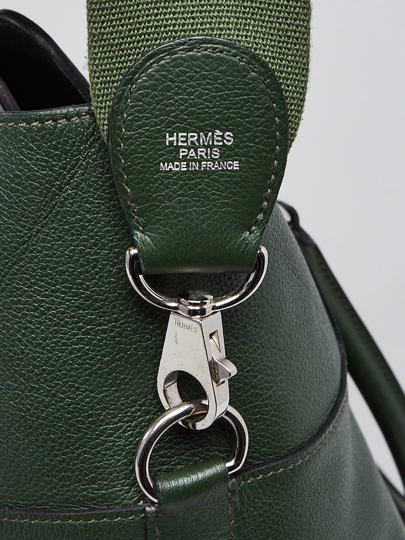 Hermes 26cm Vert Anglais Evercolor Leather Palladium Plated