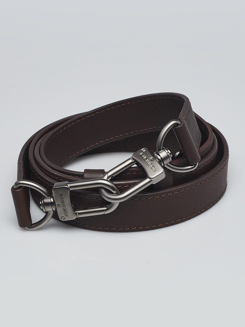 Louis Vuitton Brown Leather Adjustable Keepall Strap - Yoogi's Closet