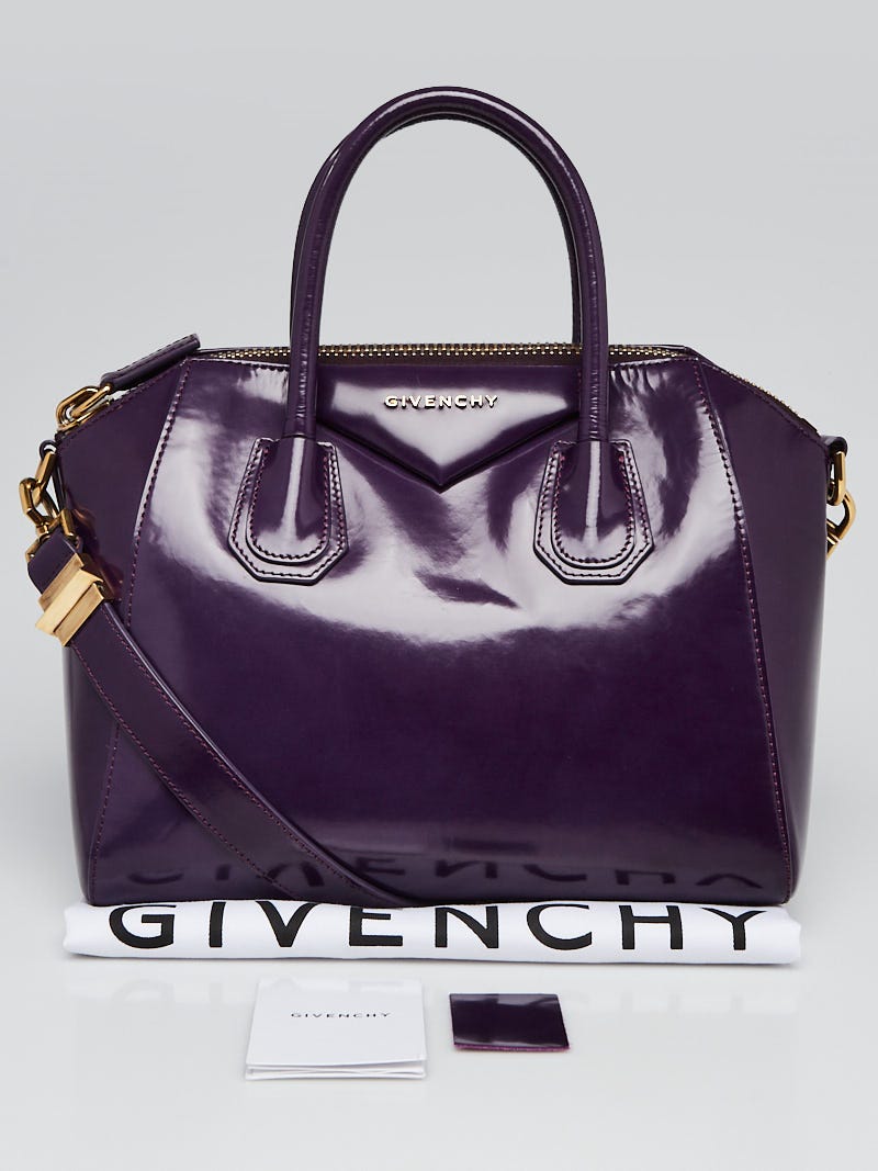 Givenchy Purple Shiny Calfskin Leather Small Antigona Bag
