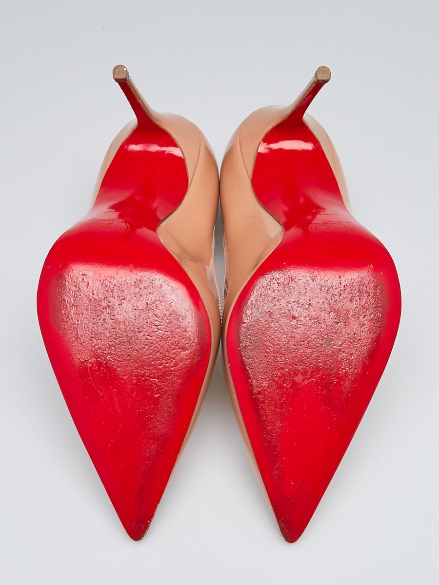 Christian Louboutin Beige Patent Leather Decollete 554 100 Christian Louboutin Beige Patent Leather Decollete 554 100