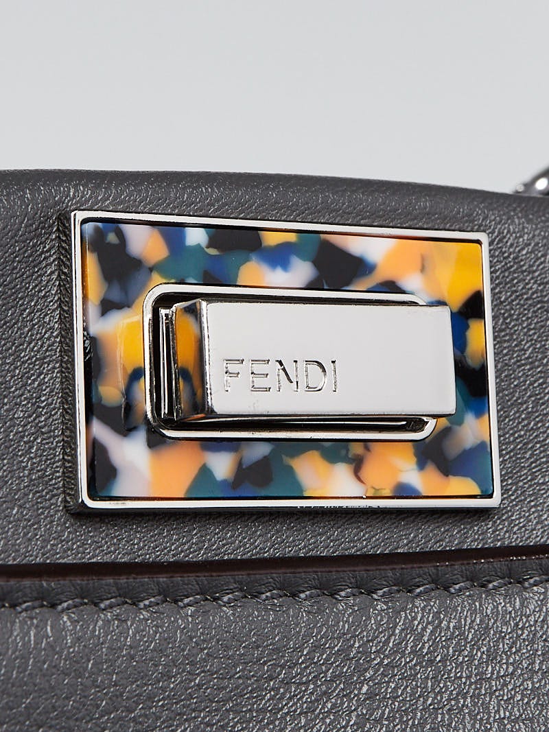 バッグ FENDI MINI PEEKABOO Fendi Grey Leather Mini Peekaboo Bag 8BN290 | Yoogi's Closet
