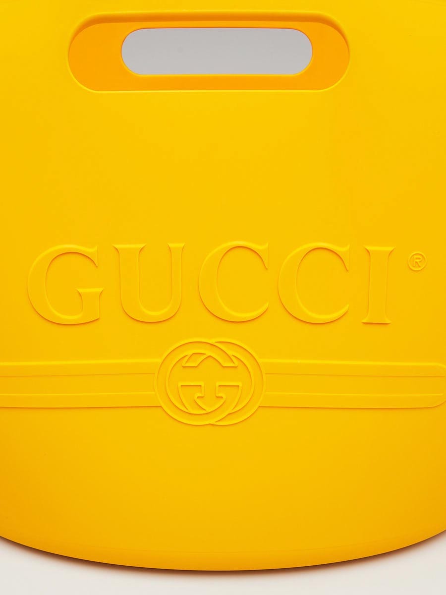 Yellow logo cheap rubber tote