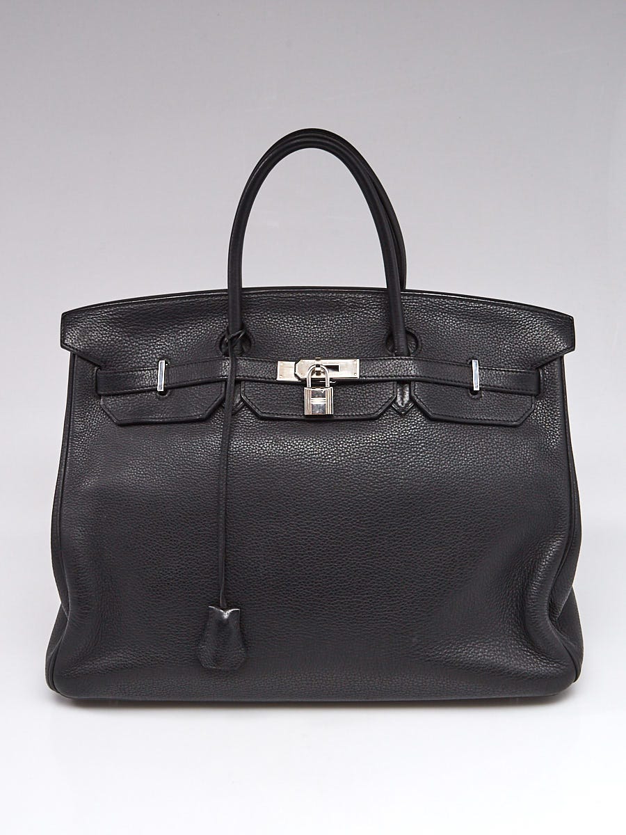 Hermes 40cm Black Togo Leather Palladium Plated Birkin Bag