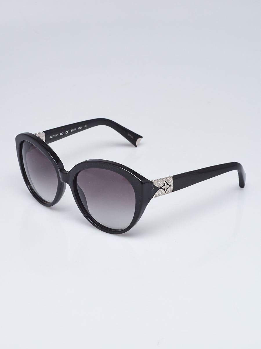 Louis Vuitton Black Speckling Acetate Frame Heather Strass