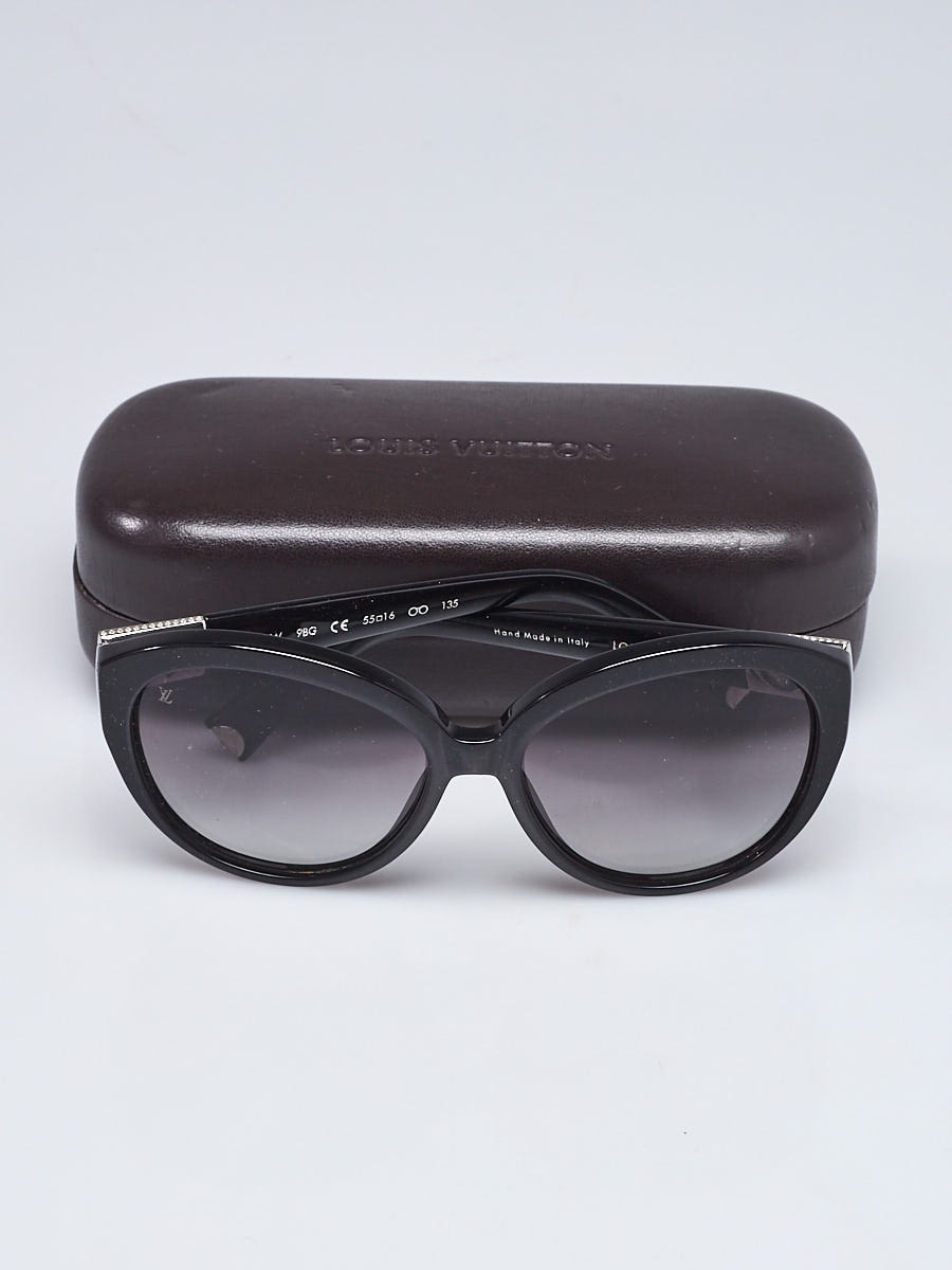 Louis Vuitton Black Speckling Acetate Frame Heather Strass