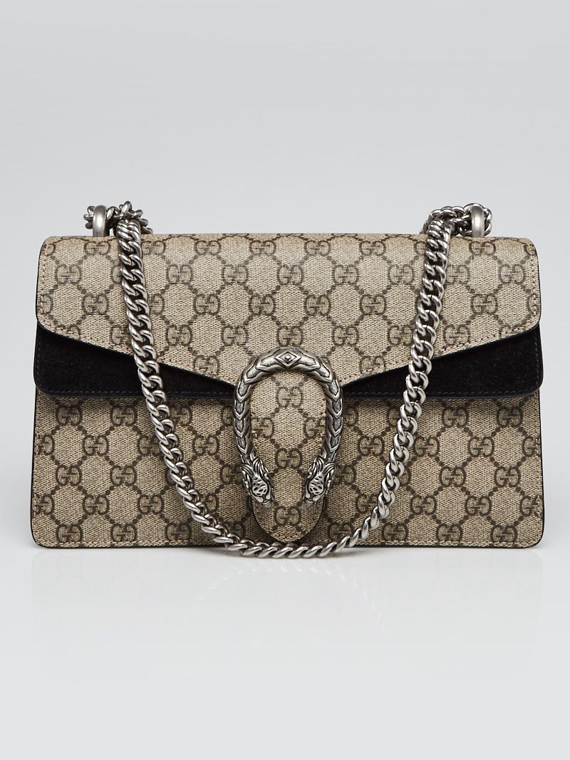Gucci Beige/Black GG Supreme Dionysus Small Shoulder Bag - Yoogi's