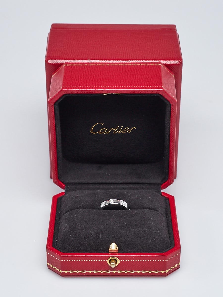 Cartier 18k White Gold and 8 Diamond LOVE Ring Size 47 4 Yoogi s