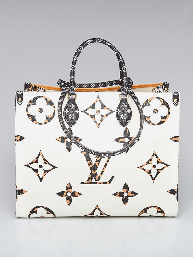 Louis Vuitton Limited Edition Ivorie Monogram Jungle Onthego GM Tote Bag